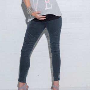 Maternity moto denim leggings (PreggoLeggings)